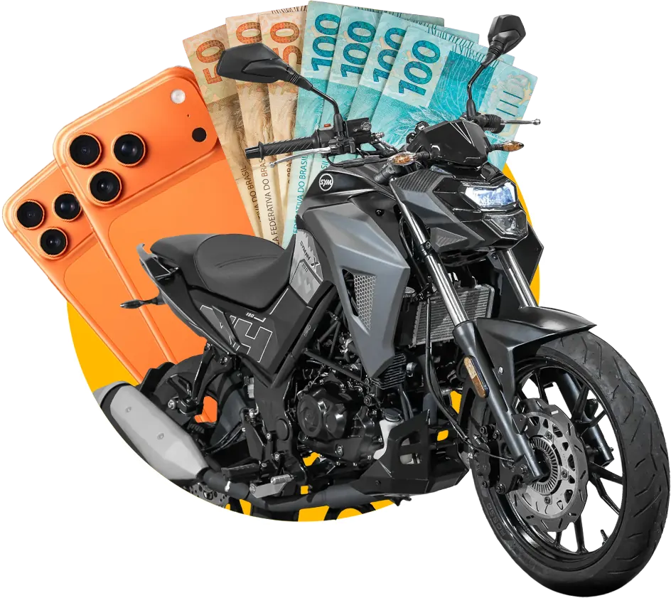 Prêmios da campanha: moto 0 km, iPhones e dinheiro